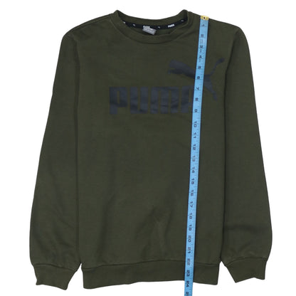 Puma Boys Green Crew Neck Pullover Sweatshirt 13-14 Years Logo Print