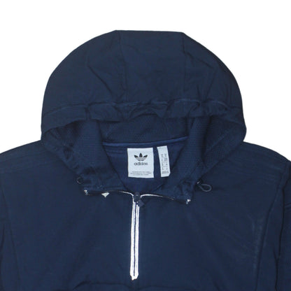 Mens UK Size M adidas Blue 1/2 Zip Hoodie