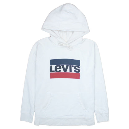 Mens UK Size L Levi's White Pullover Hoodie