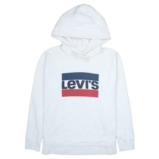 Mens UK Size L Levi's White Pullover Hoodie