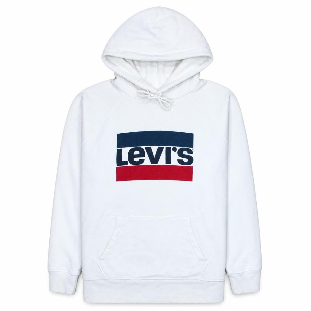 Mens UK Size L Levi's White Pullover Hoodie