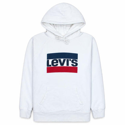 Mens UK Size L Levi's White Pullover Hoodie