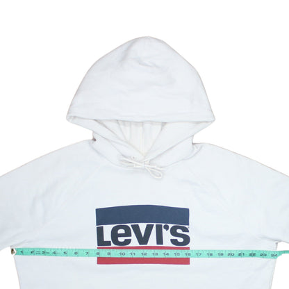 Mens UK Size L Levi's White Pullover Hoodie