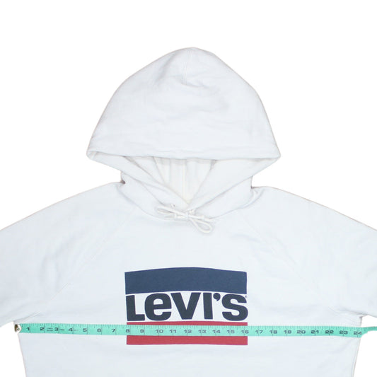 Mens UK Size L Levi's White Pullover Hoodie