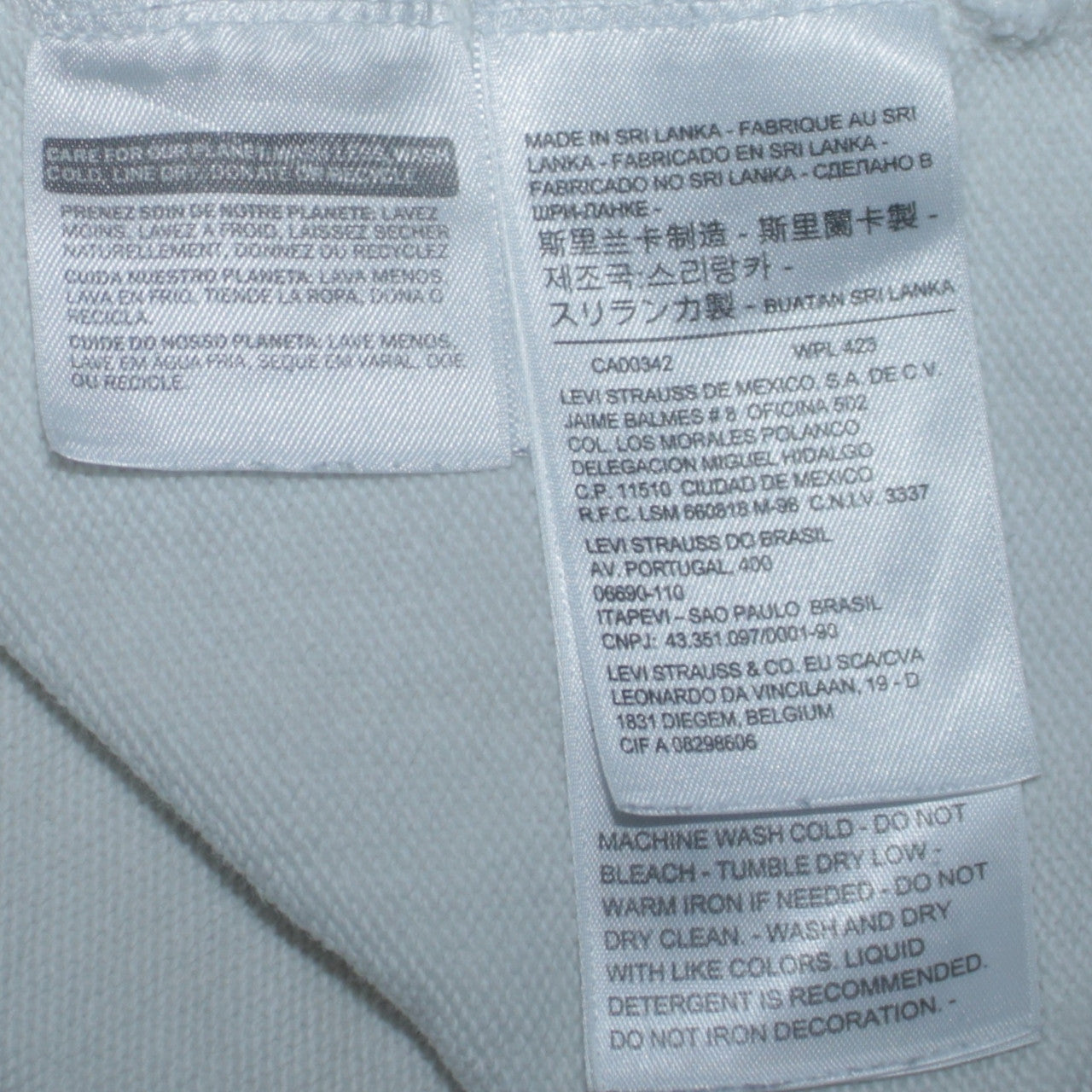 Mens UK Size L Levi's White Pullover Hoodie