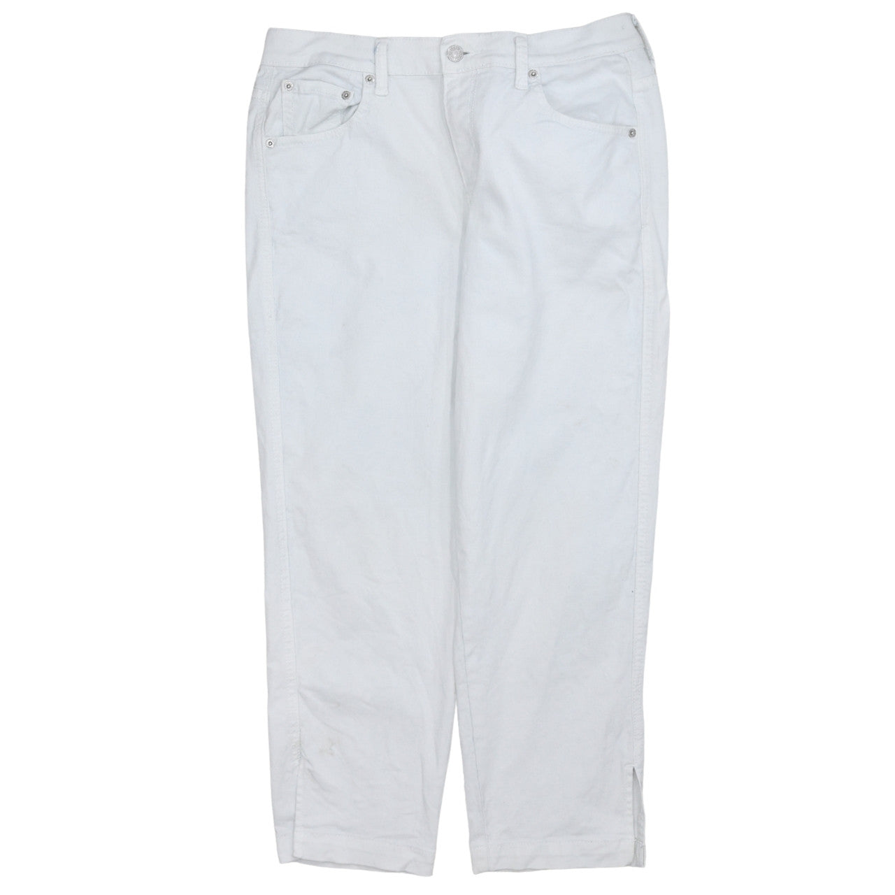Womens UK Size 10 Levi's Classic Fit Capri White Jeans