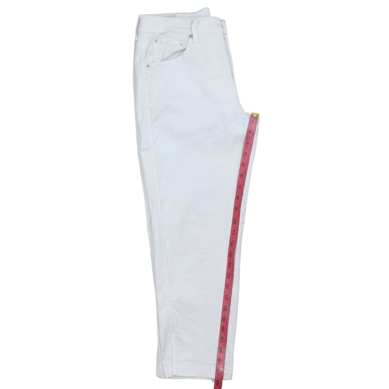 Womens UK Size 10 Levi's Classic Fit Capri White Jeans