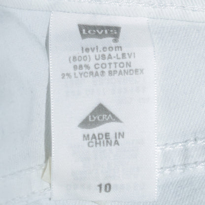 Womens UK Size 10 Levi's Classic Fit Capri White Jeans