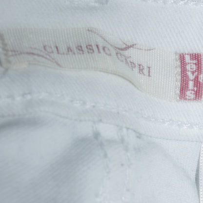 Womens UK Size 10 Levi's Classic Fit Capri White Jeans