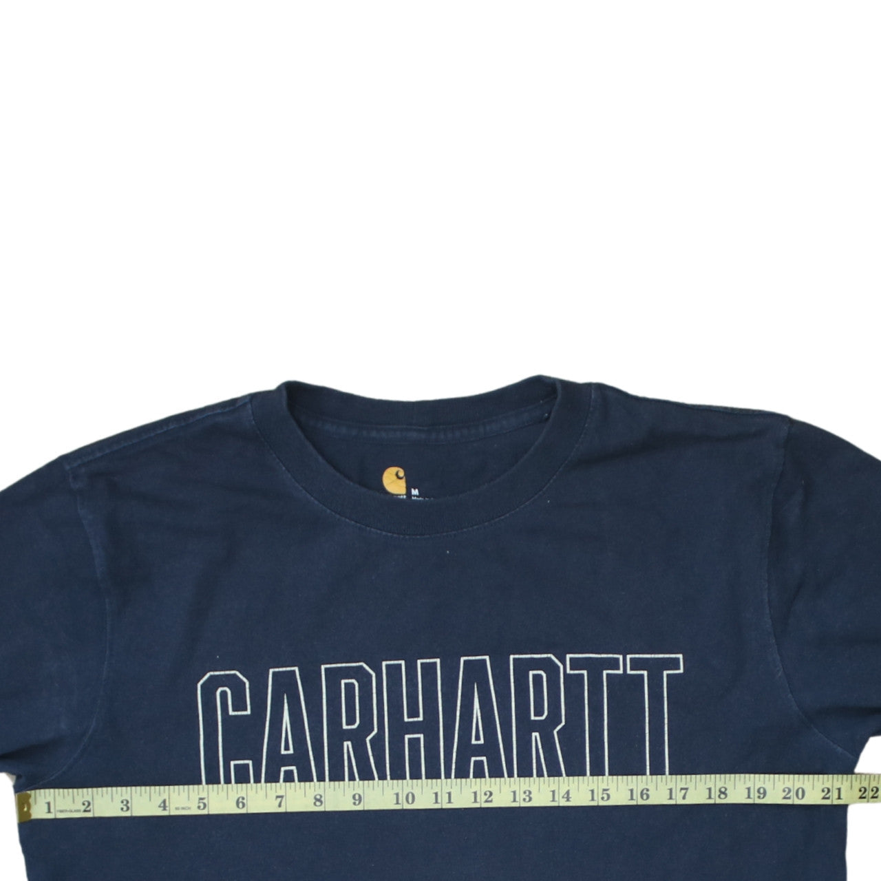 Carhartt Men's Navy Blue Relaxed Fit Long Sleeve Cotton T-Shirt Size M