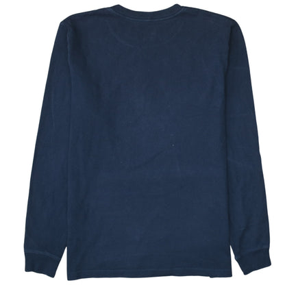 Carhartt Men's Navy Blue Relaxed Fit Long Sleeve Cotton T-Shirt Size M