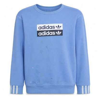 Adidas Boys Blue Crew Neck Pullover Sweatshirt Size 11-12 Years