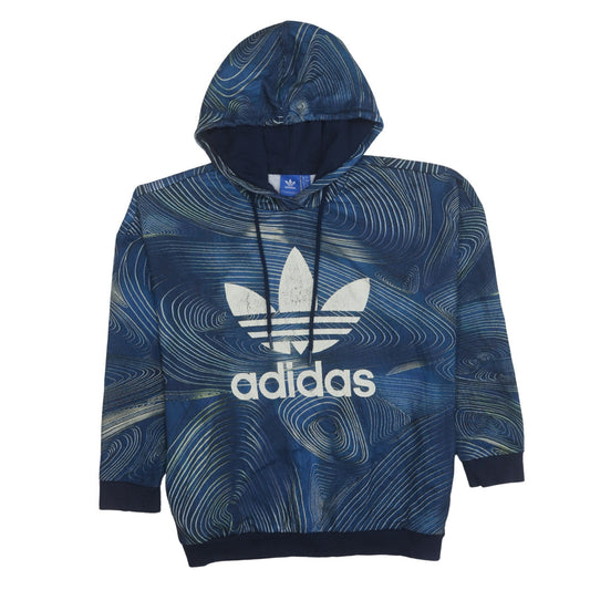 Womens UK Size 16 adidas Blue Pullover Hoodie