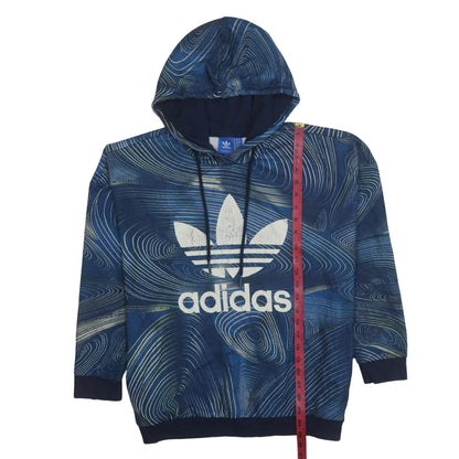 Womens UK Size 16 adidas Blue Pullover Hoodie