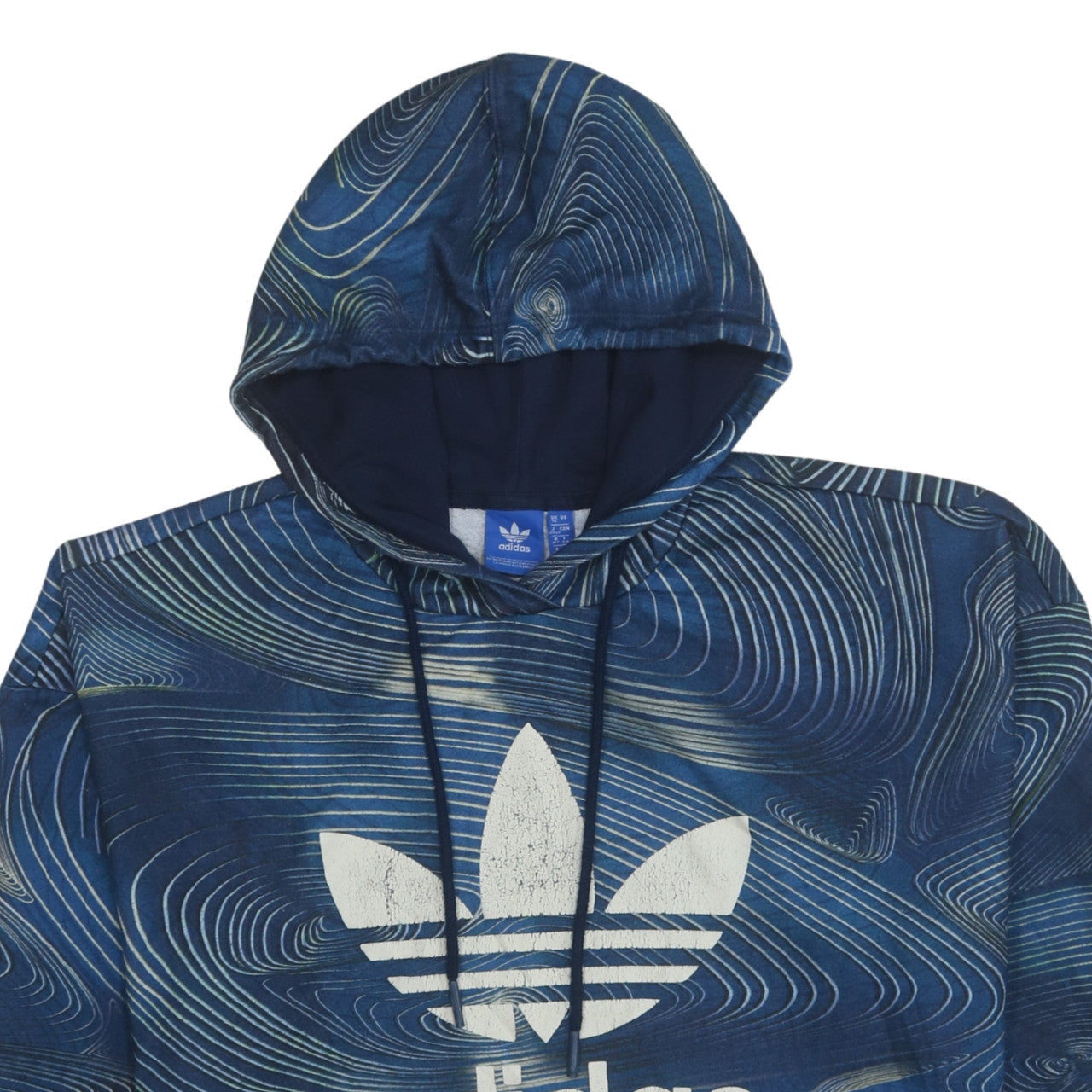 Womens UK Size 16 adidas Blue Pullover Hoodie