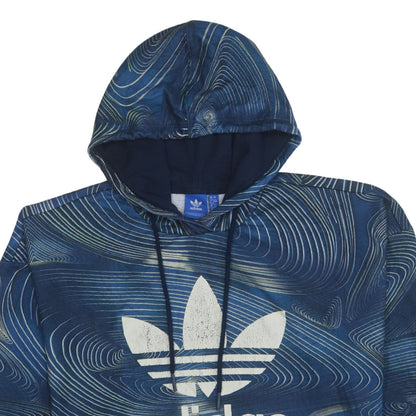 Womens UK Size 16 adidas Blue Pullover Hoodie