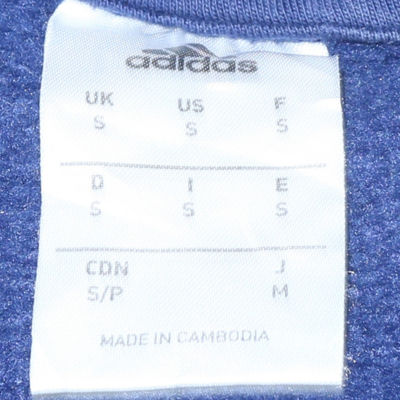 Mens UK Size S adidas Blue Pullover Sweatshirt