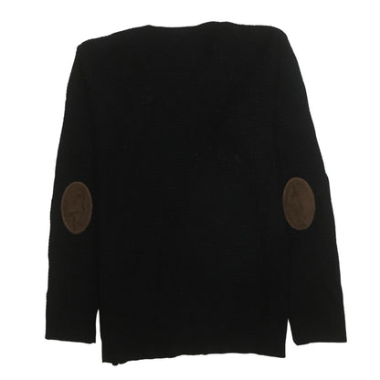 U.S. Polo Assn. Men's Black Wool V-Neck Jumper Medium