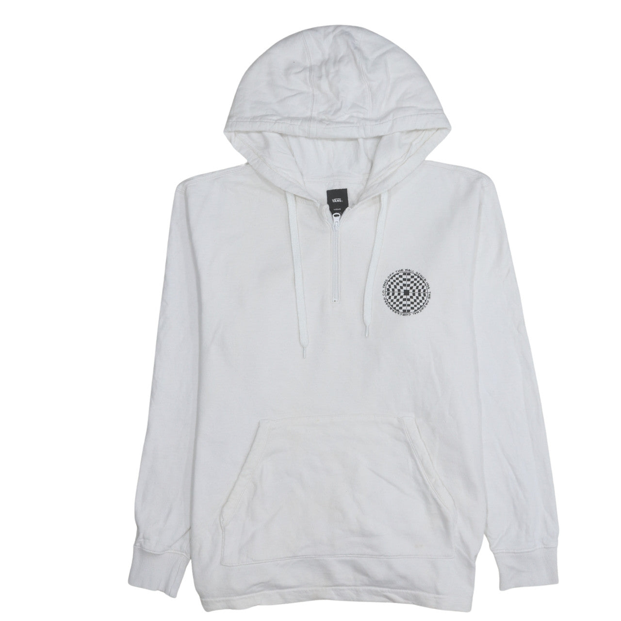Mens UK Size M VANS White 1/2 Zip Hoodie
