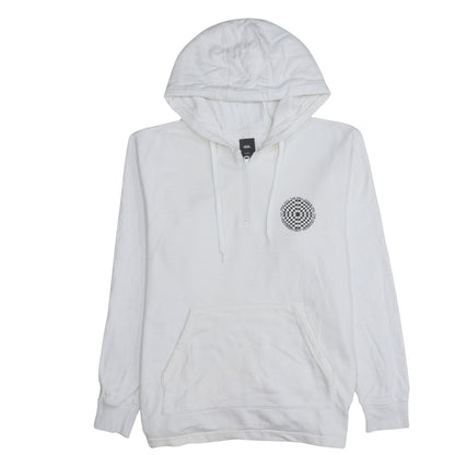 Mens UK Size M VANS White 1/2 Zip Hoodie