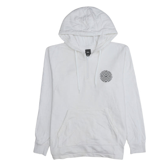 Mens UK Size M VANS White 1/2 Zip Hoodie