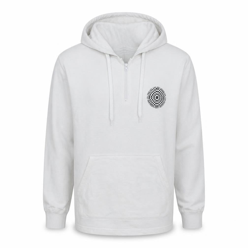 Mens UK Size M VANS White 1/2 Zip Hoodie