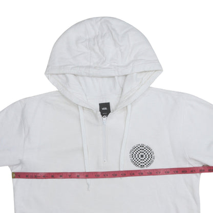 Mens UK Size M VANS White 1/2 Zip Hoodie