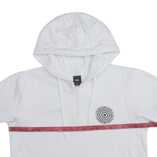 Mens UK Size M VANS White 1/2 Zip Hoodie