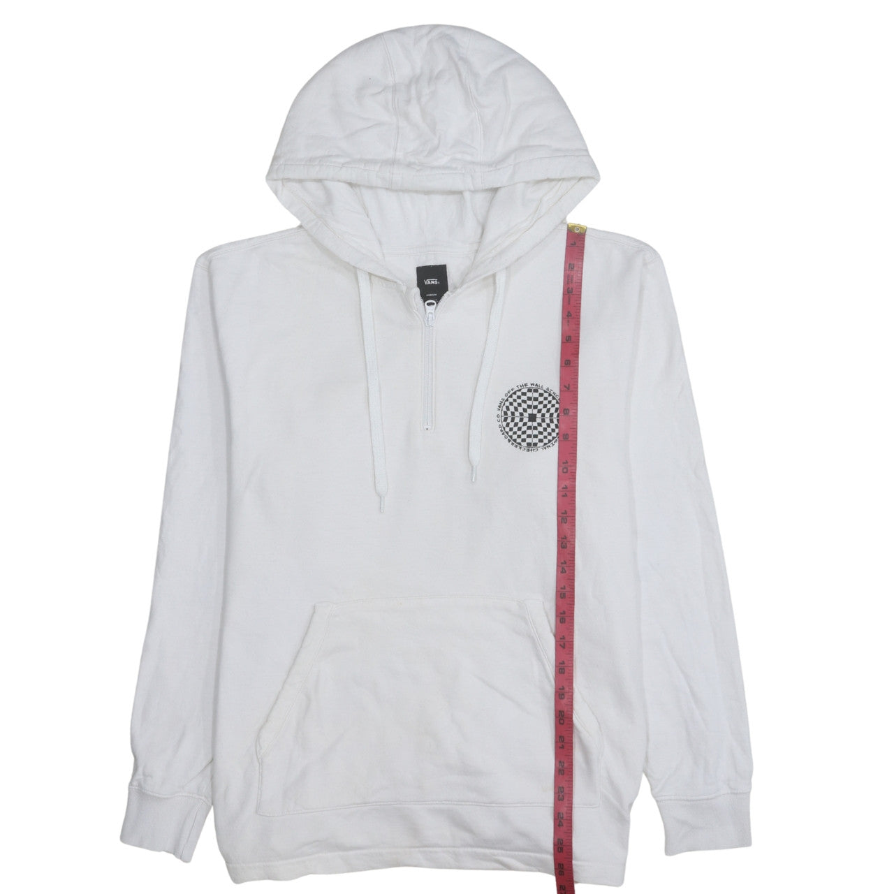 Mens UK Size M VANS White 1/2 Zip Hoodie