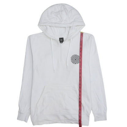 Mens UK Size M VANS White 1/2 Zip Hoodie