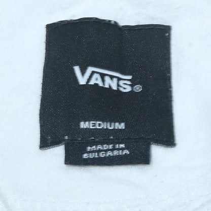 Mens UK Size M VANS White 1/2 Zip Hoodie