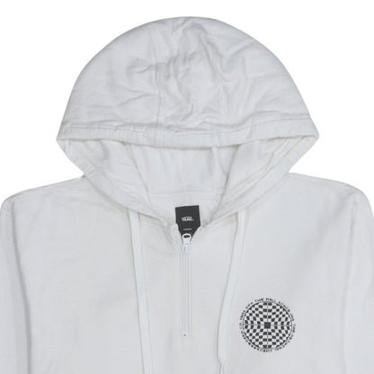 Mens UK Size M VANS White 1/2 Zip Hoodie