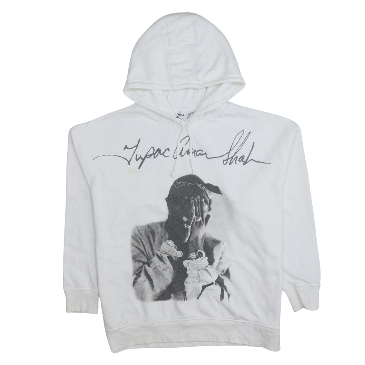 Womens UK Size S 2Pac White Pullover Hoodie