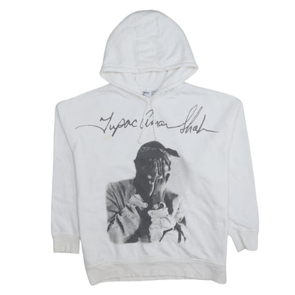 Womens UK Size S 2Pac White Pullover Hoodie