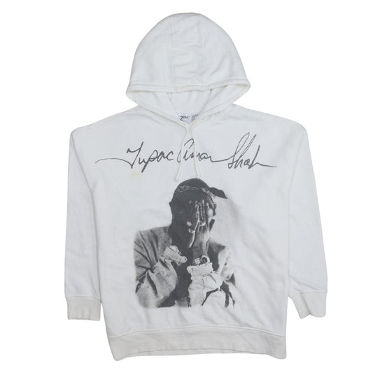 Womens UK Size S 2Pac White Pullover Hoodie