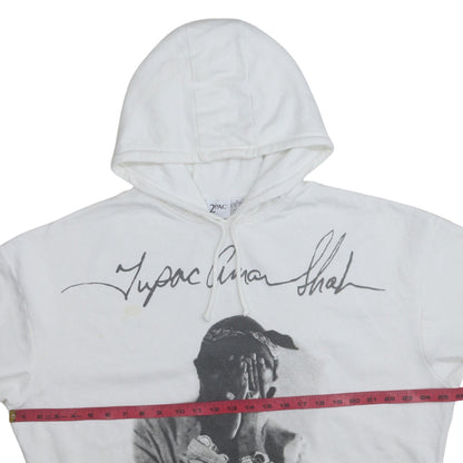 Womens UK Size S 2Pac White Pullover Hoodie