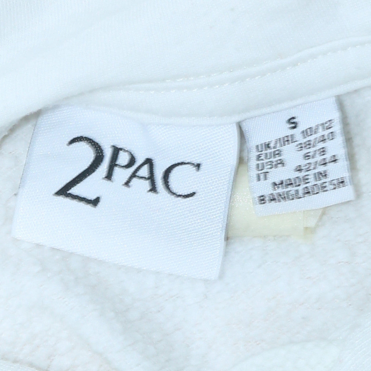 Womens UK Size S 2Pac White Pullover Hoodie
