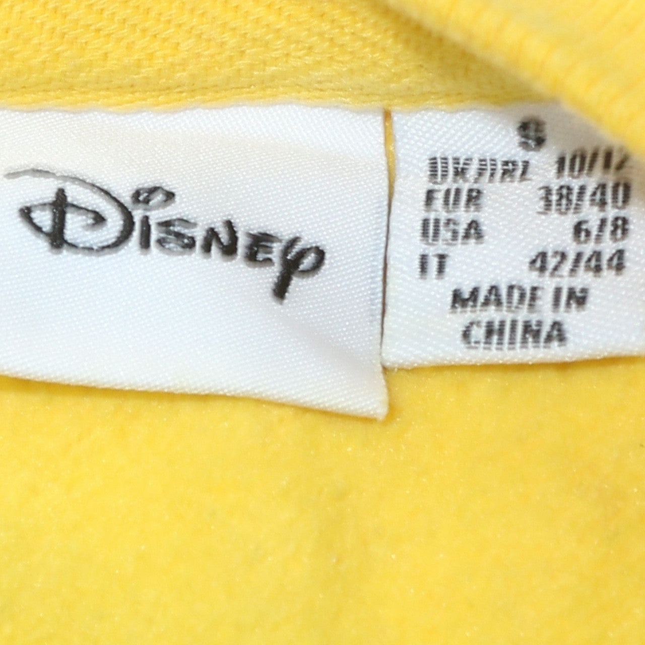 Womens UK Size 10/12 Disney Yellow Pullover Sweatshirt