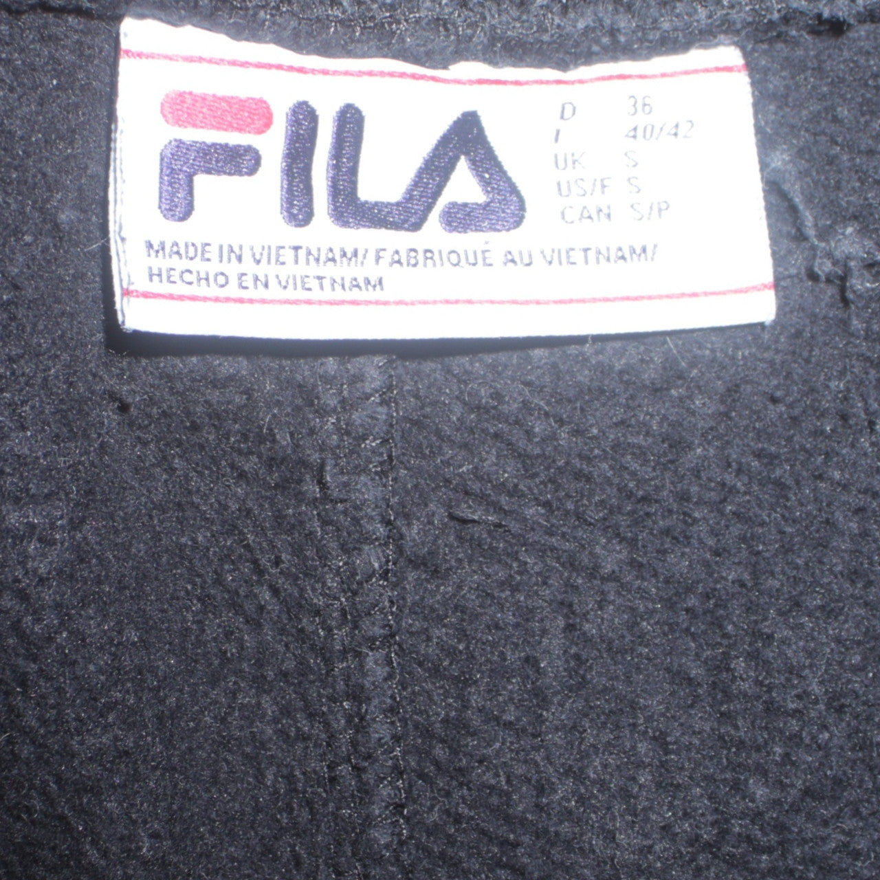 Womens UK Size S FILA Regular Fit Jogger Black Trousers