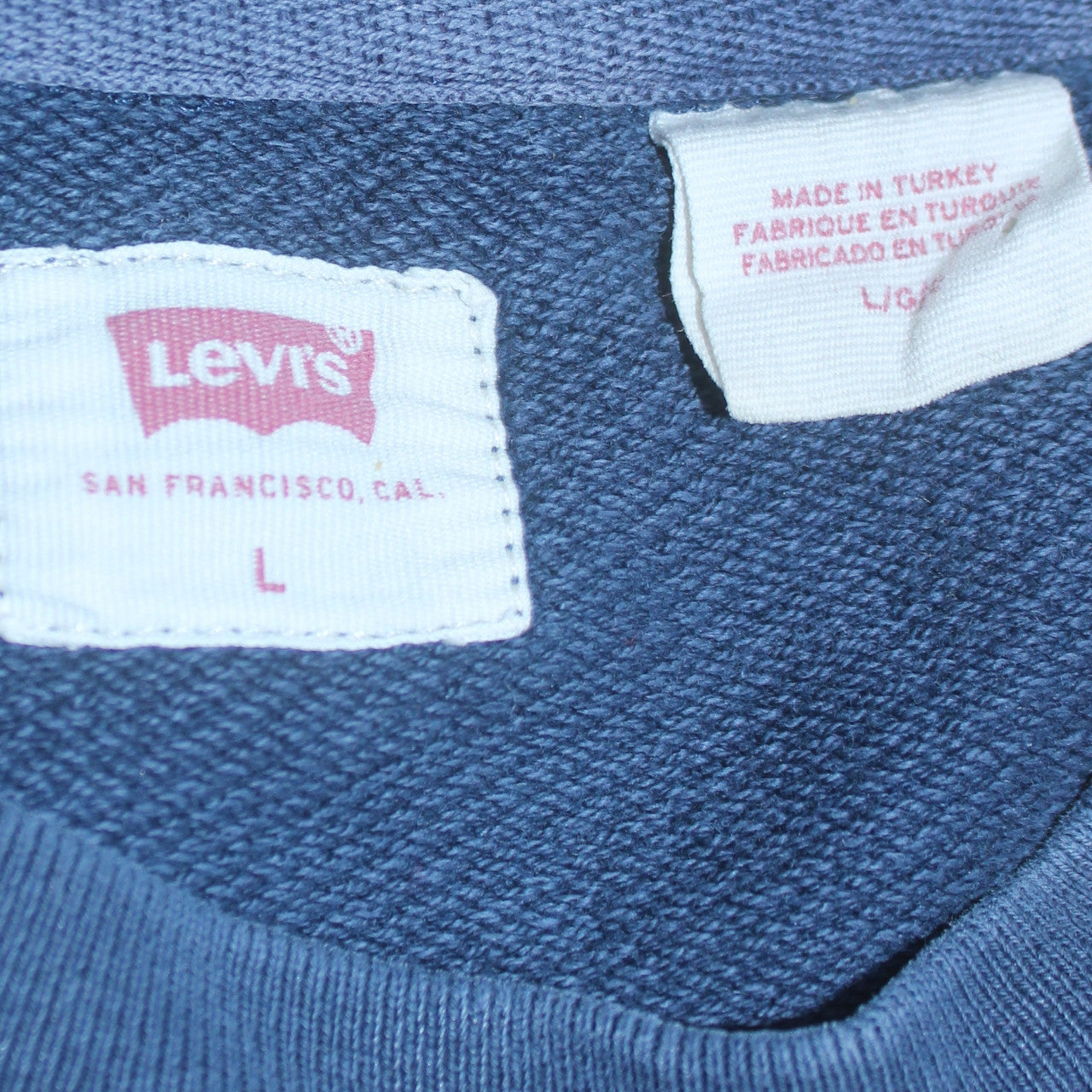 Mens UK Size L Levi's Blue Pullover Sweatshirt