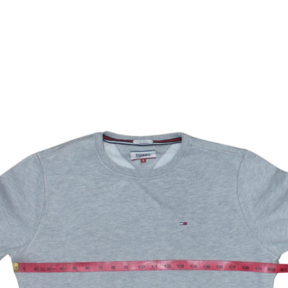 Mens UK Size S Tommy Jeans Grey Pullover Sweatshirt