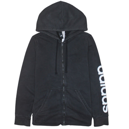 Womens UK Size L adidas Black Full Zip Hoodie