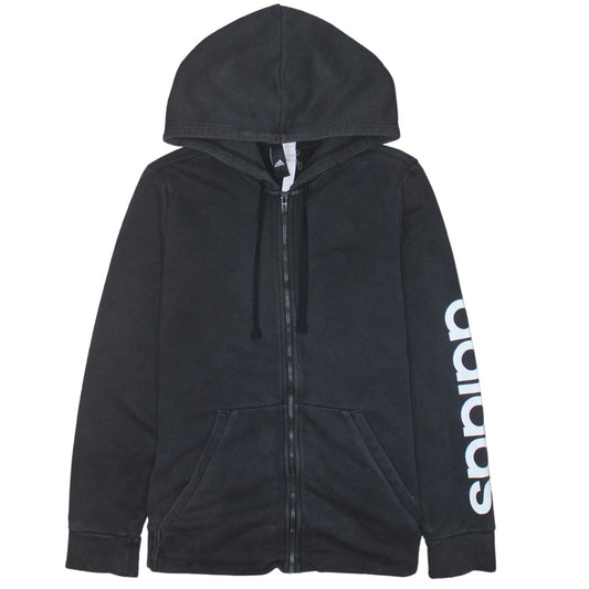 Womens UK Size L adidas Black Full Zip Hoodie