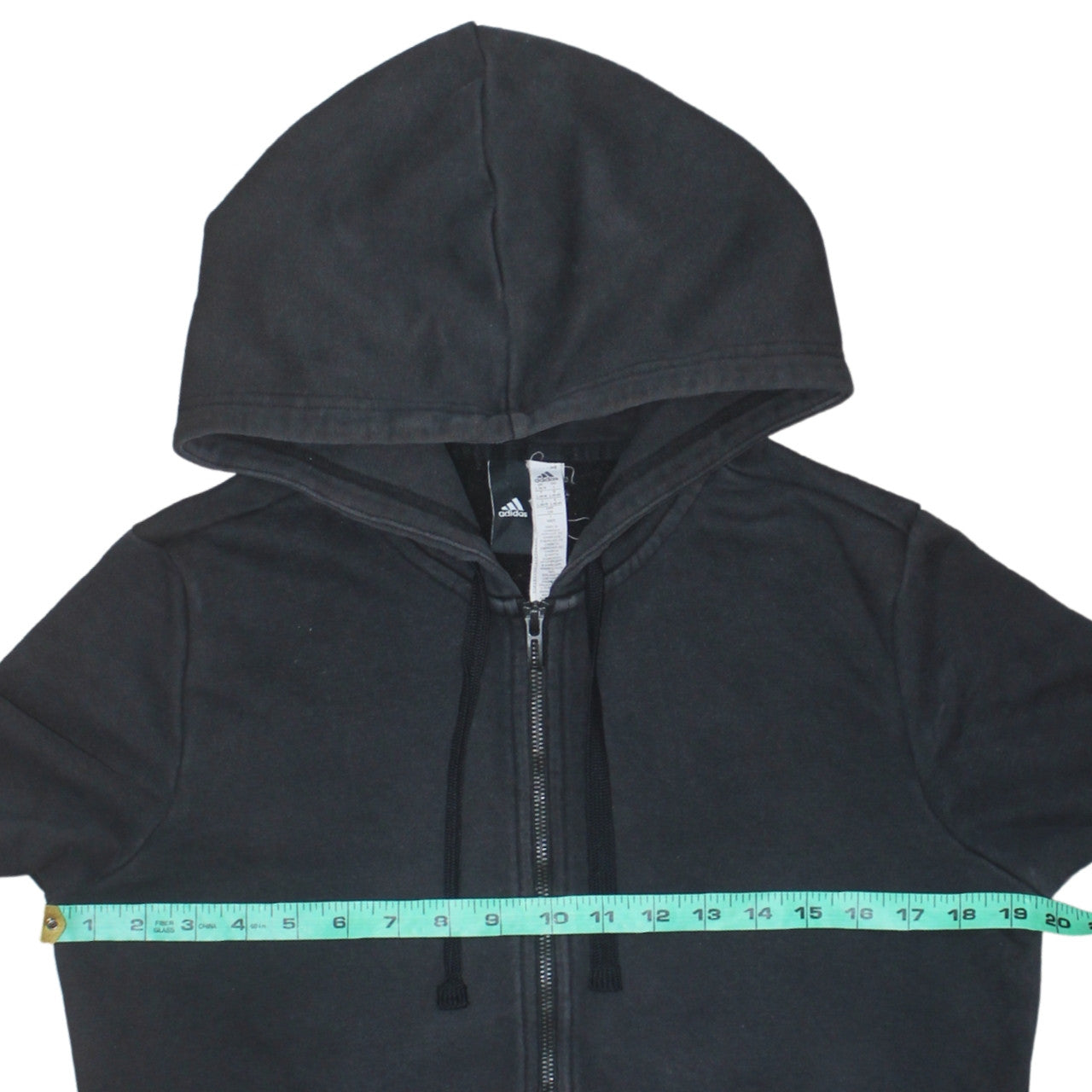 Womens UK Size L adidas Black Full Zip Hoodie