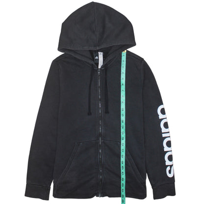 Womens UK Size L adidas Black Full Zip Hoodie