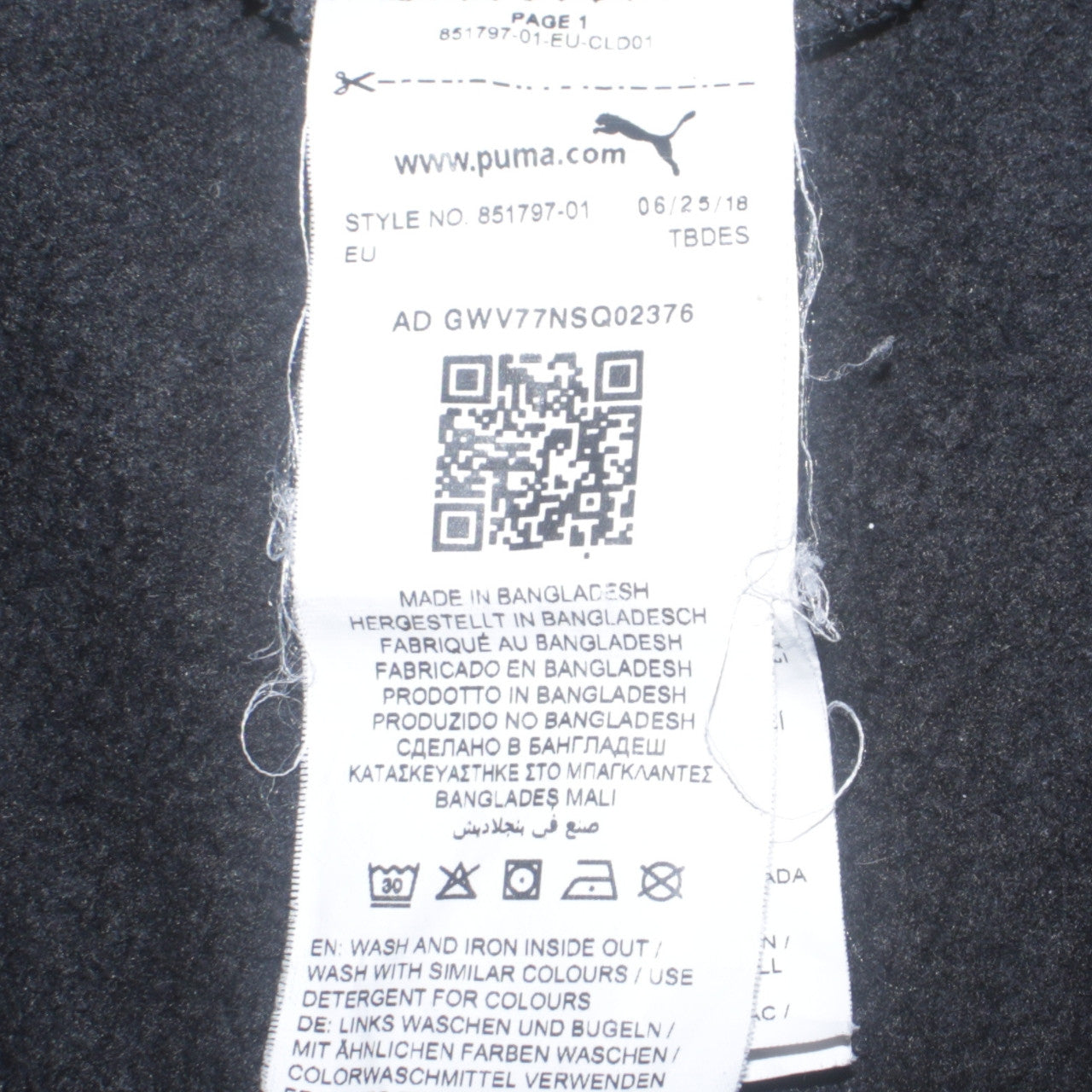 Womens UK Size 12 PUMA Black Pullover Hoodie