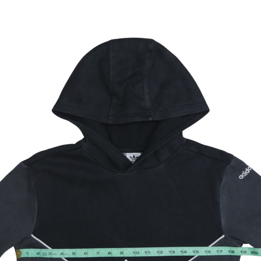 Adidas Boys Black Pullover Hoodie 13-14 Years Graphic Print Cotton Blend