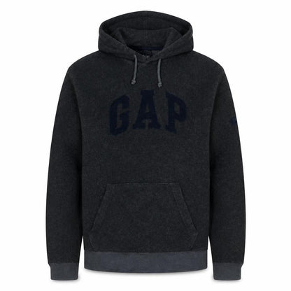 Gap Mens Grey Pullover Hoodie S Fleece Logo Hooded Sweatshirt