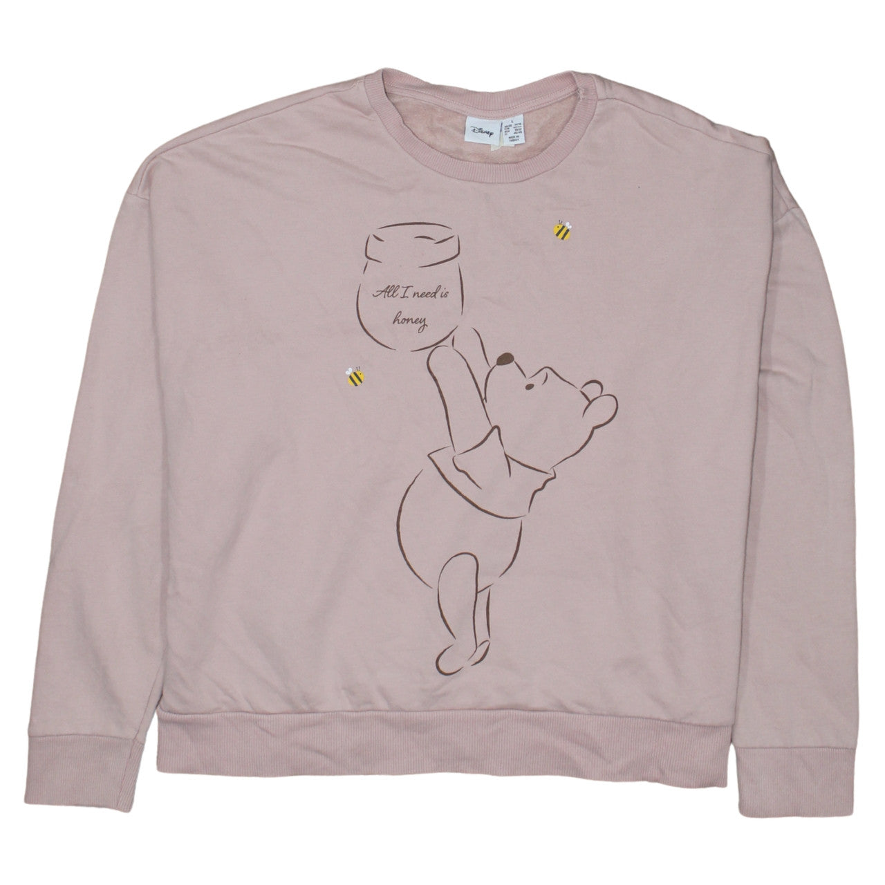 Womens UK Size L Disney Pink Pullover Sweatshirt