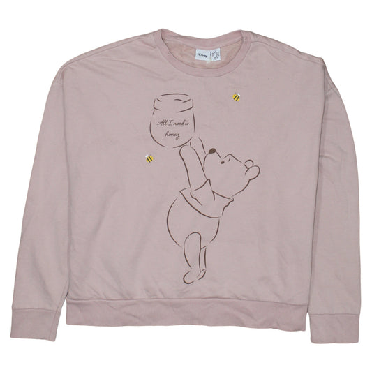 Womens UK Size L Disney Pink Pullover Sweatshirt
